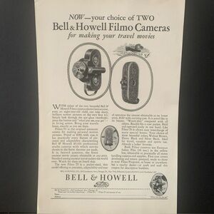 Vintage 1928 Bell & Howell Your Choice Of Two Filmo Cameras Ad Advertisment
